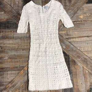 Wai Ming white crochet cotton dress.